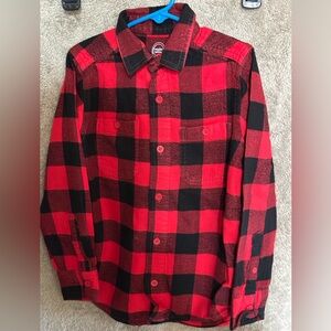 Wonder Nation Red and Black Checkered Shirt